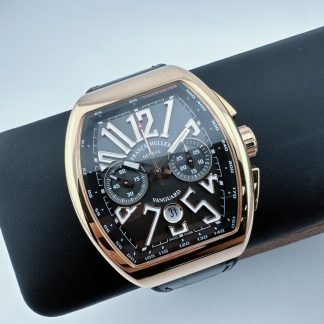 Franck Muller Vanguard Chronograph 45CCGLDBRNLD1 angled dial view super clone watch