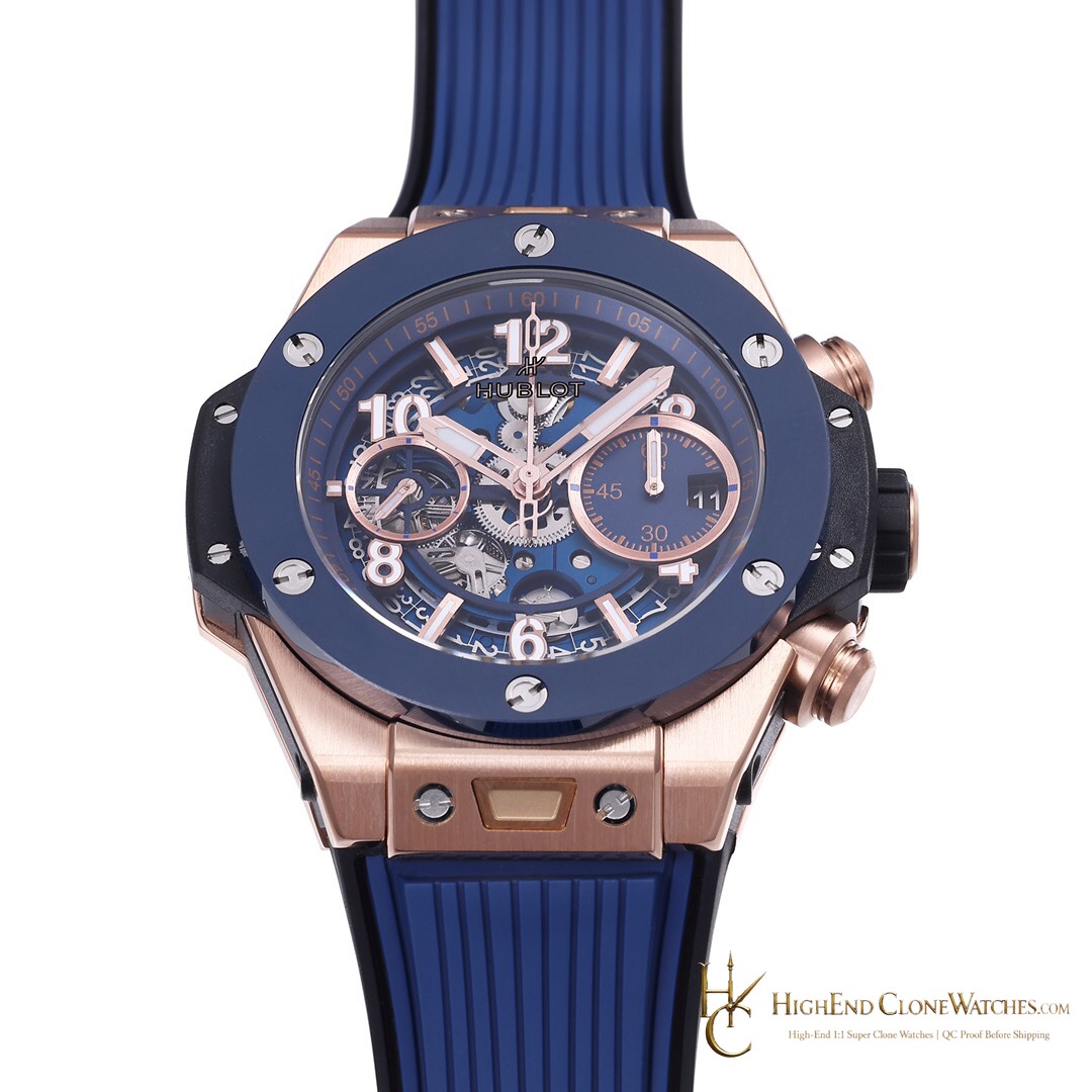 Hublot Big Bang Unico King Gold Blue Ceramic 42mm 441.OL.5181.RX product view super clone watch
