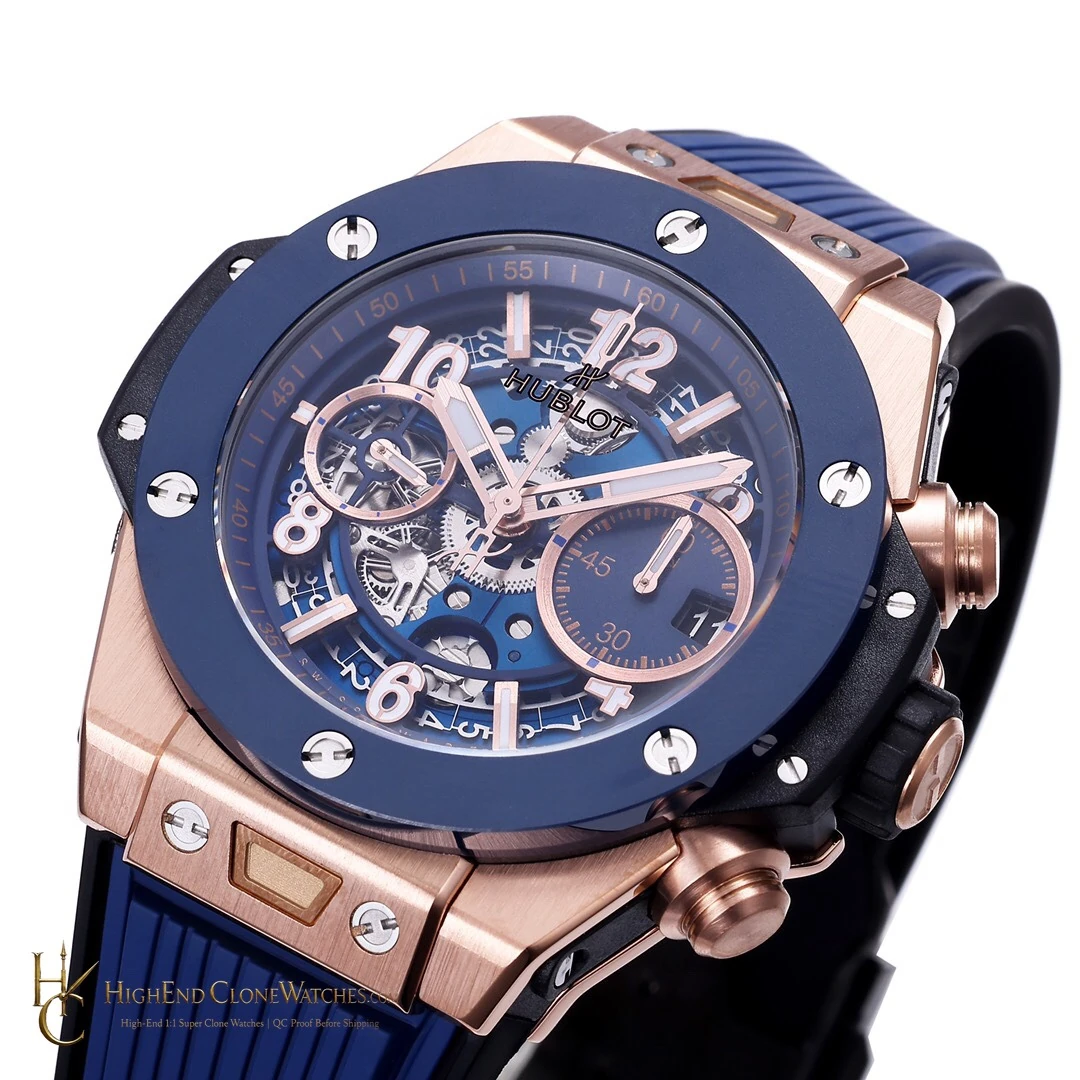 Hublot Big Bang Unico King Gold Blue Ceramic 42mm 441.OL.5181.RX product view super clone watch - product view 5
