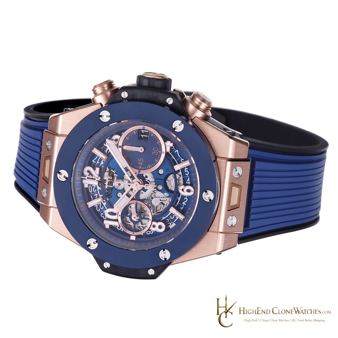 Hublot Big Bang Unico King Gold Blue Ceramic 42mm 441.OL.5181.RX product view super clone watch
