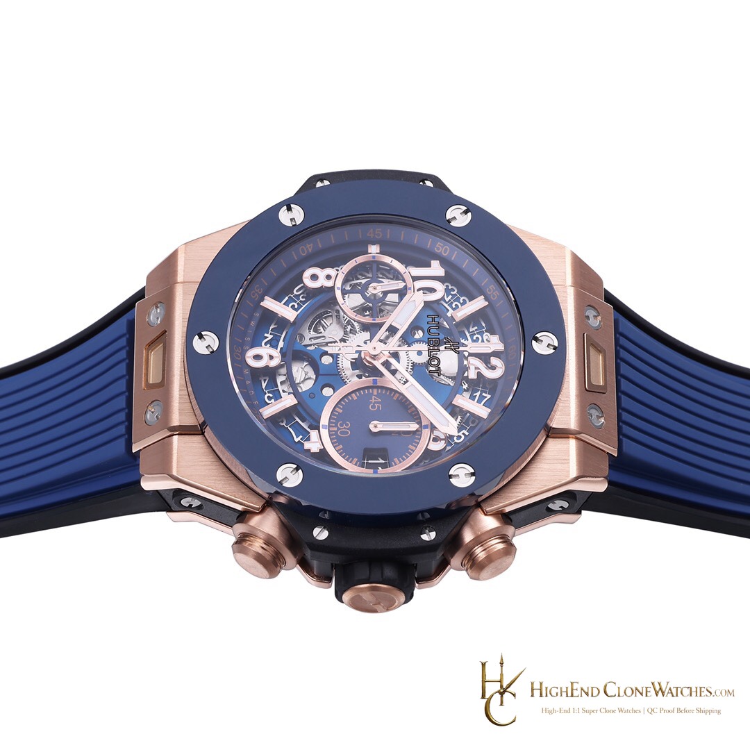 Hublot Big Bang Unico King Gold Blue Ceramic 42mm 441.OL.5181.RX product view super clone watch