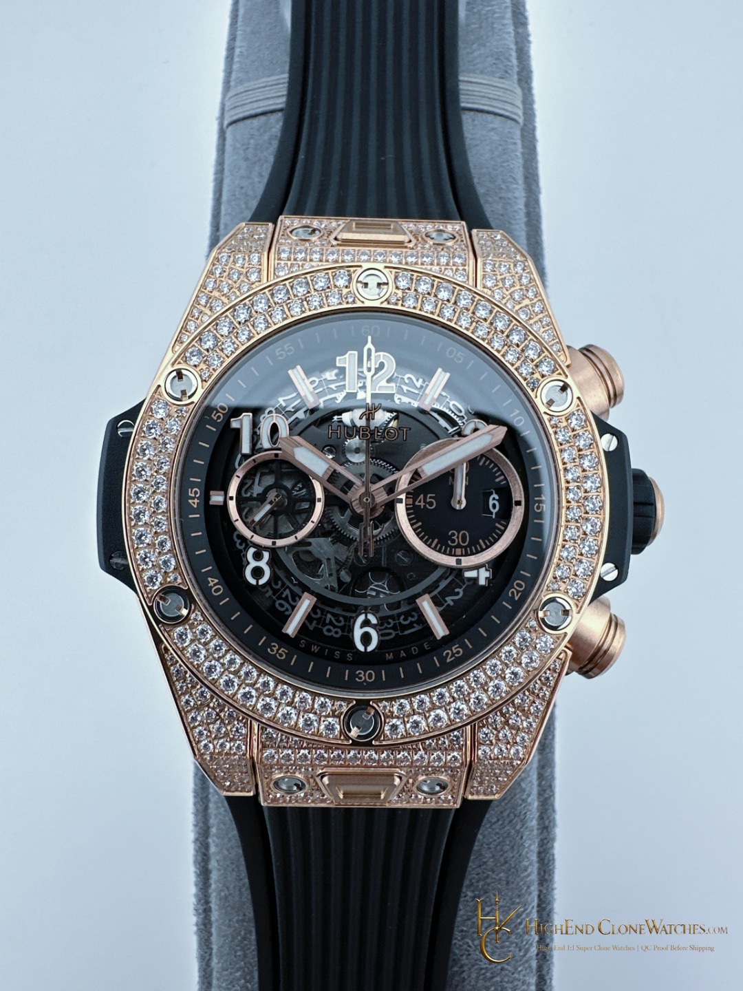 Hublot Big Bang Unico King Gold Pav 42 mm 441.OX.1181.RX.1704 product view super clone watch