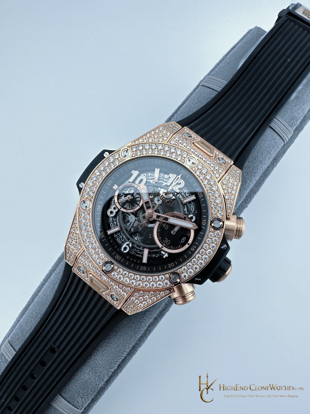 Hublot Big Bang Unico King Gold Pav 42 mm 441.OX.1181.RX.1704 product view super clone watch