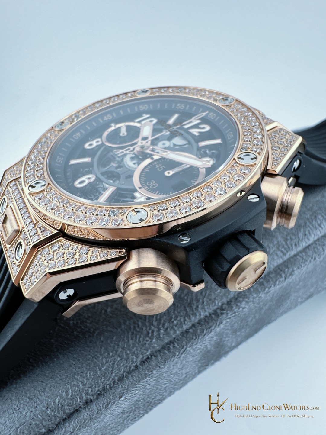 Hublot Big Bang Unico King Gold Pav 42 mm 441.OX.1181.RX.1704 product view super clone watch