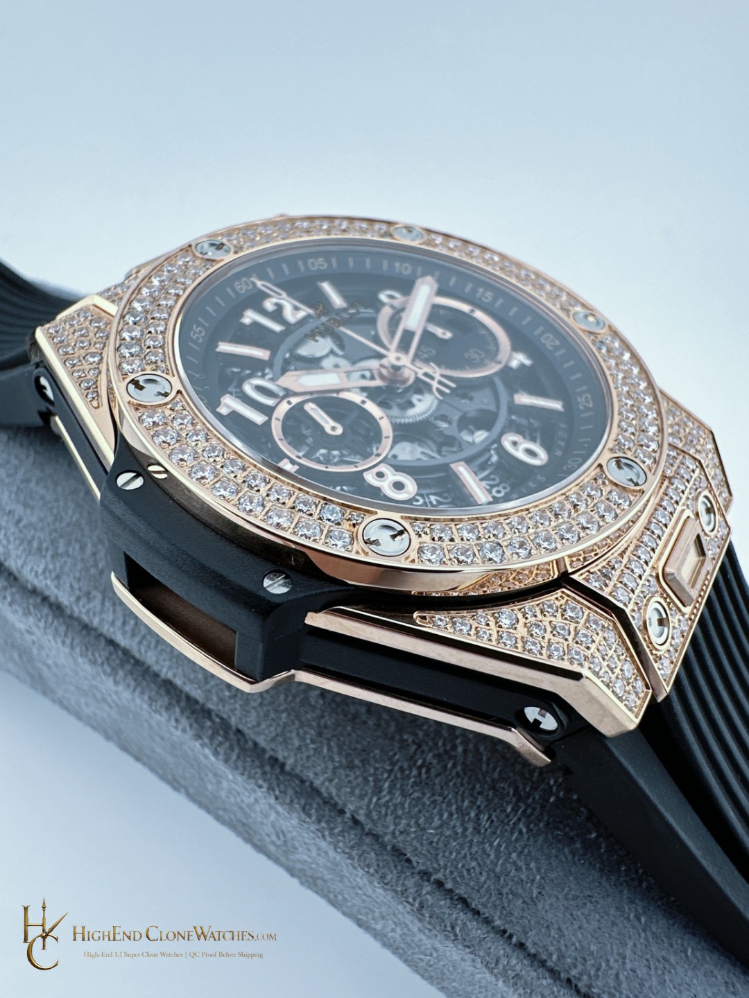 Hublot Big Bang Unico King Gold Pav 42 mm 441.OX.1181.RX.1704 product view super clone watch