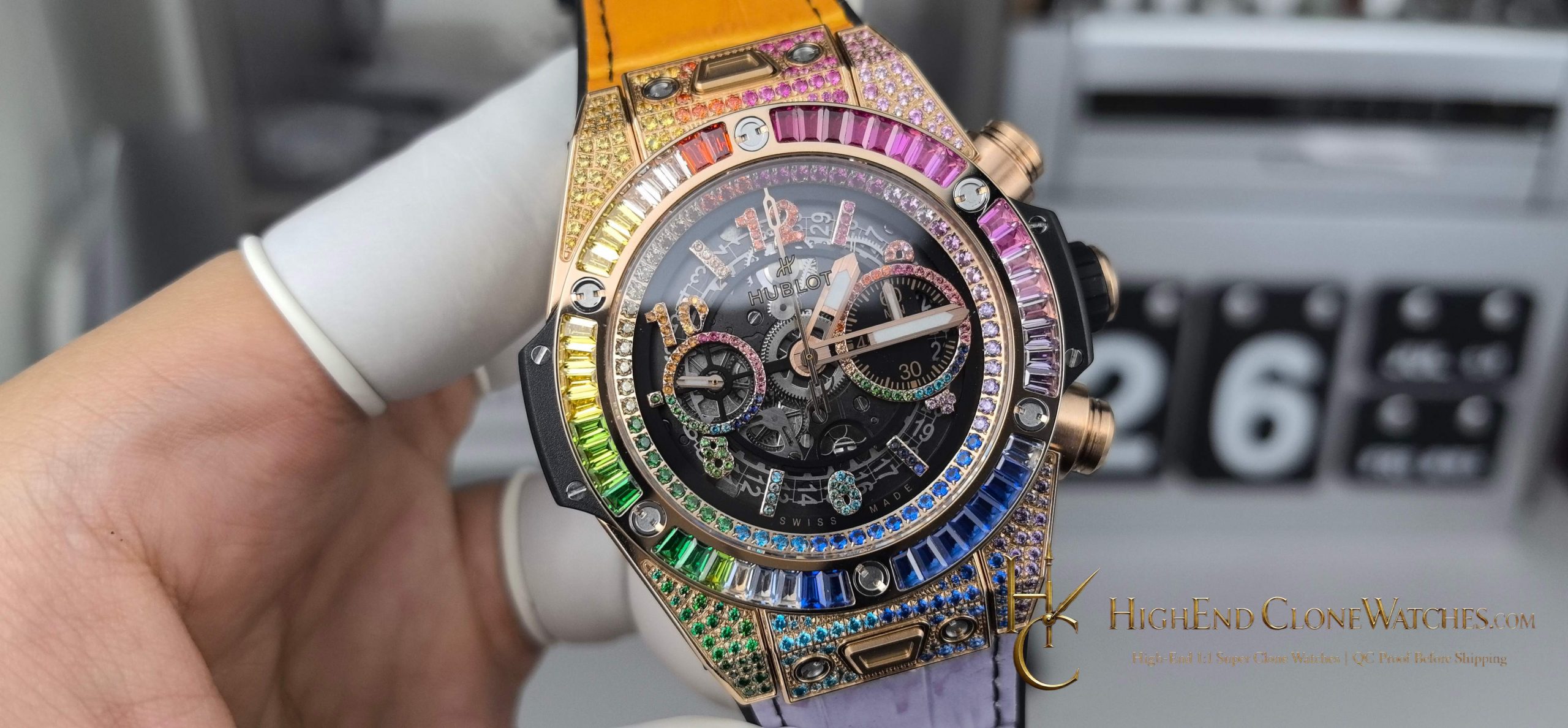 Hublot Big Bang Unico King Gold Rainbow 42mm 441.OX.1118.LR.0999 product view super clone watch