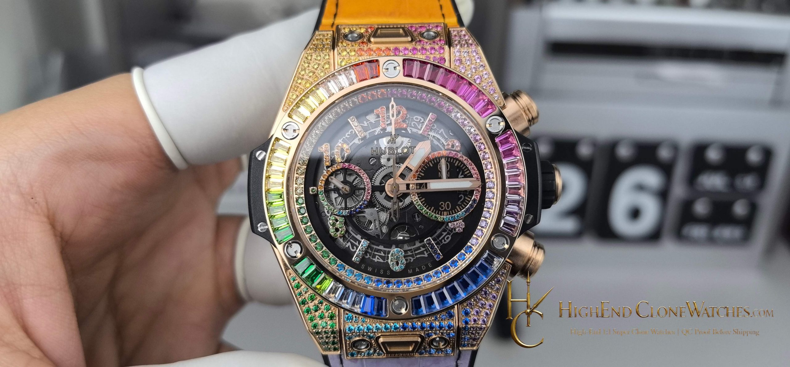 Hublot Big Bang Unico King Gold Rainbow 42mm 441.OX.1118.LR.0999 product view super clone watch