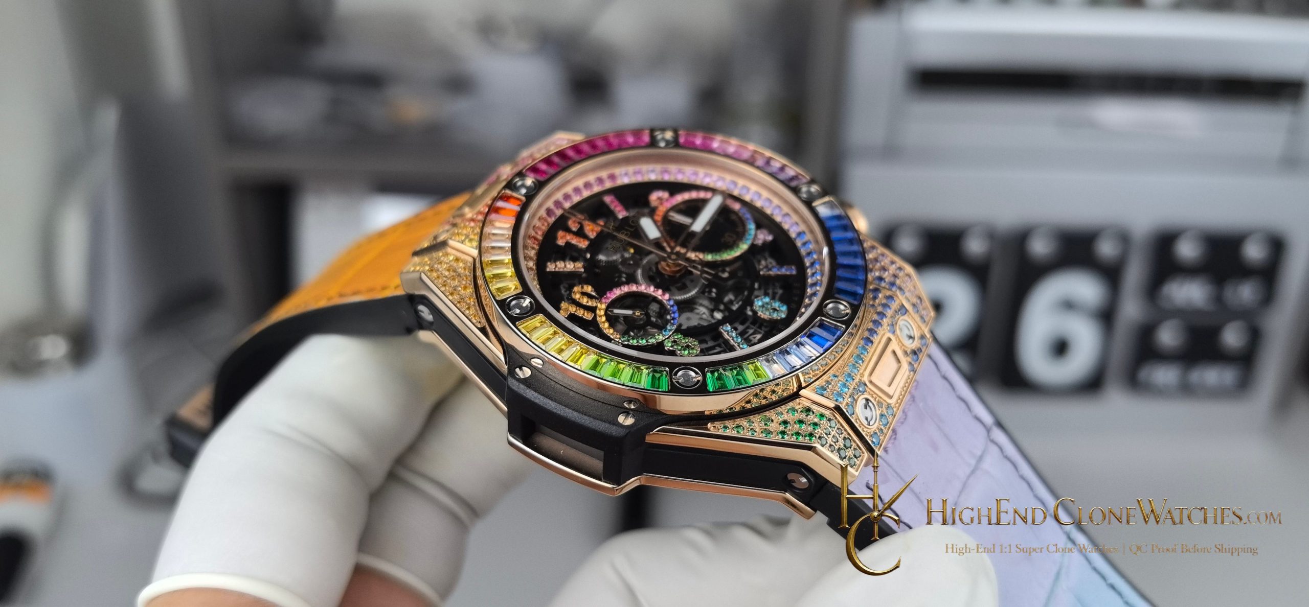 Hublot Big Bang Unico King Gold Rainbow 42mm 441.OX.1118.LR.0999 product view super clone watch