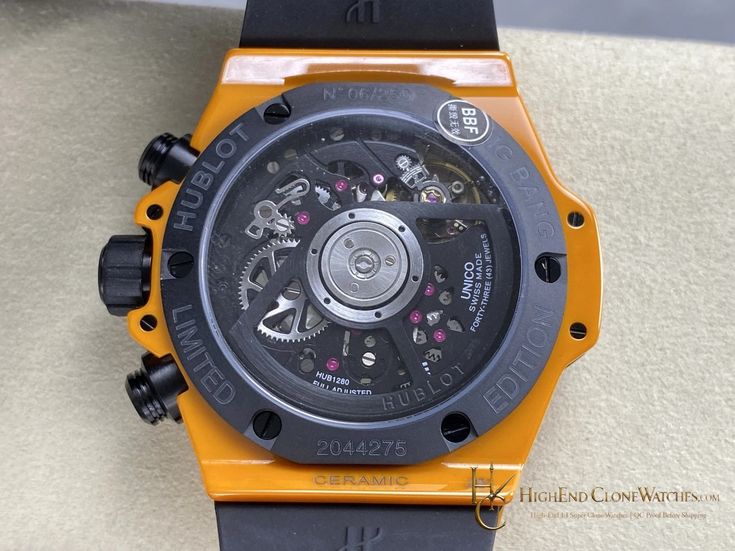 Hublot Big Bang Unico Orange Ceramic 42mm 441.CU.5910.RX Super Clone Watch product view 8