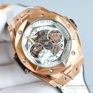 Hublot Big Bang Unico Sang Bleu II 45mm KING GOLD WHITE 418.OX.2001.RX.MXM20 product view super clone watch