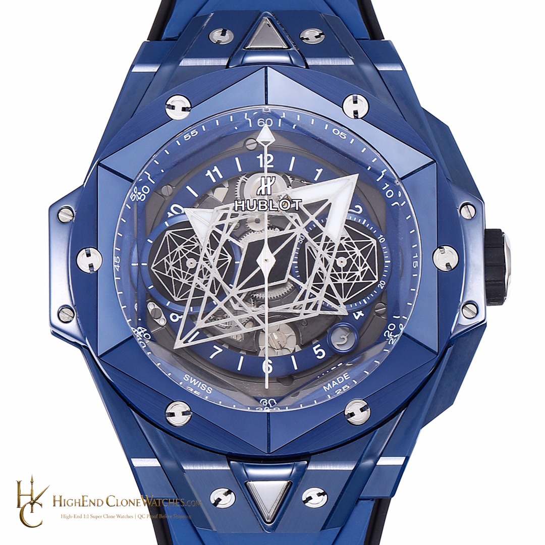 Hublot Big Bang Unico Sang Bleu II Blue Ceramic 45mm 418.EX.5107.RX.MXM21 product view super clone watch