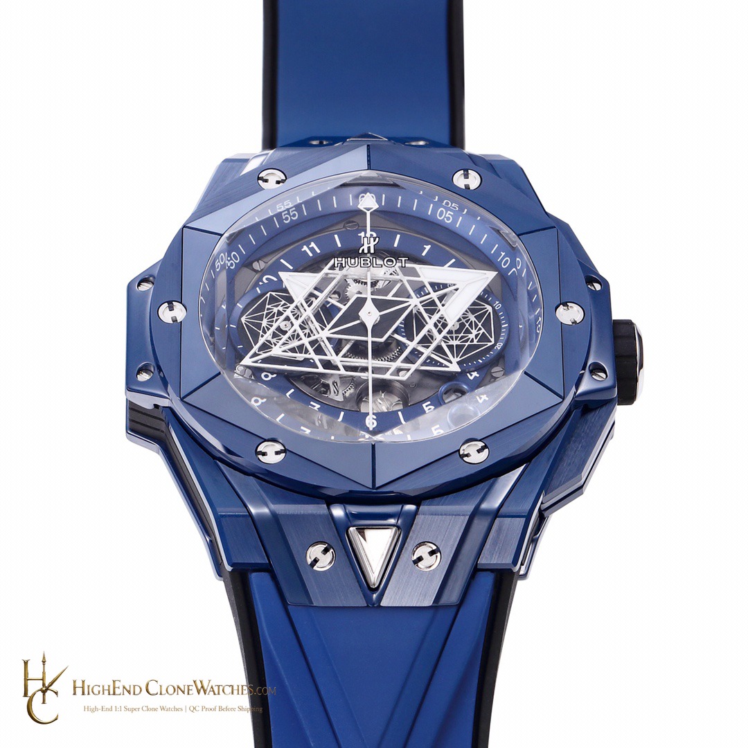 Hublot Big Bang Unico Sang Bleu II Blue Ceramic 45mm 418.EX.5107.RX.MXM21 product view super clone watch