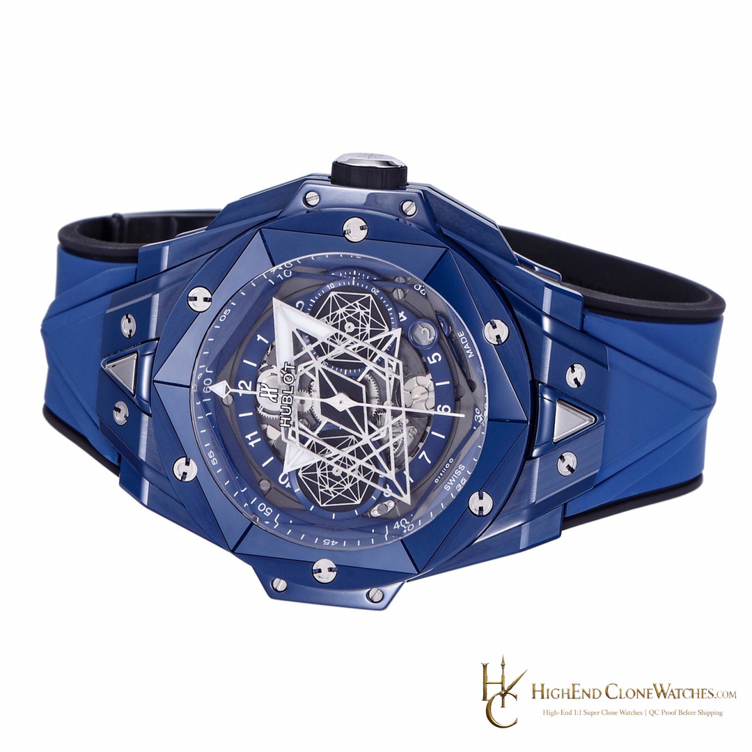 Hublot Big Bang Unico Sang Bleu II Blue Ceramic 45mm 418.EX.5107.RX.MXM21 product view super clone watch