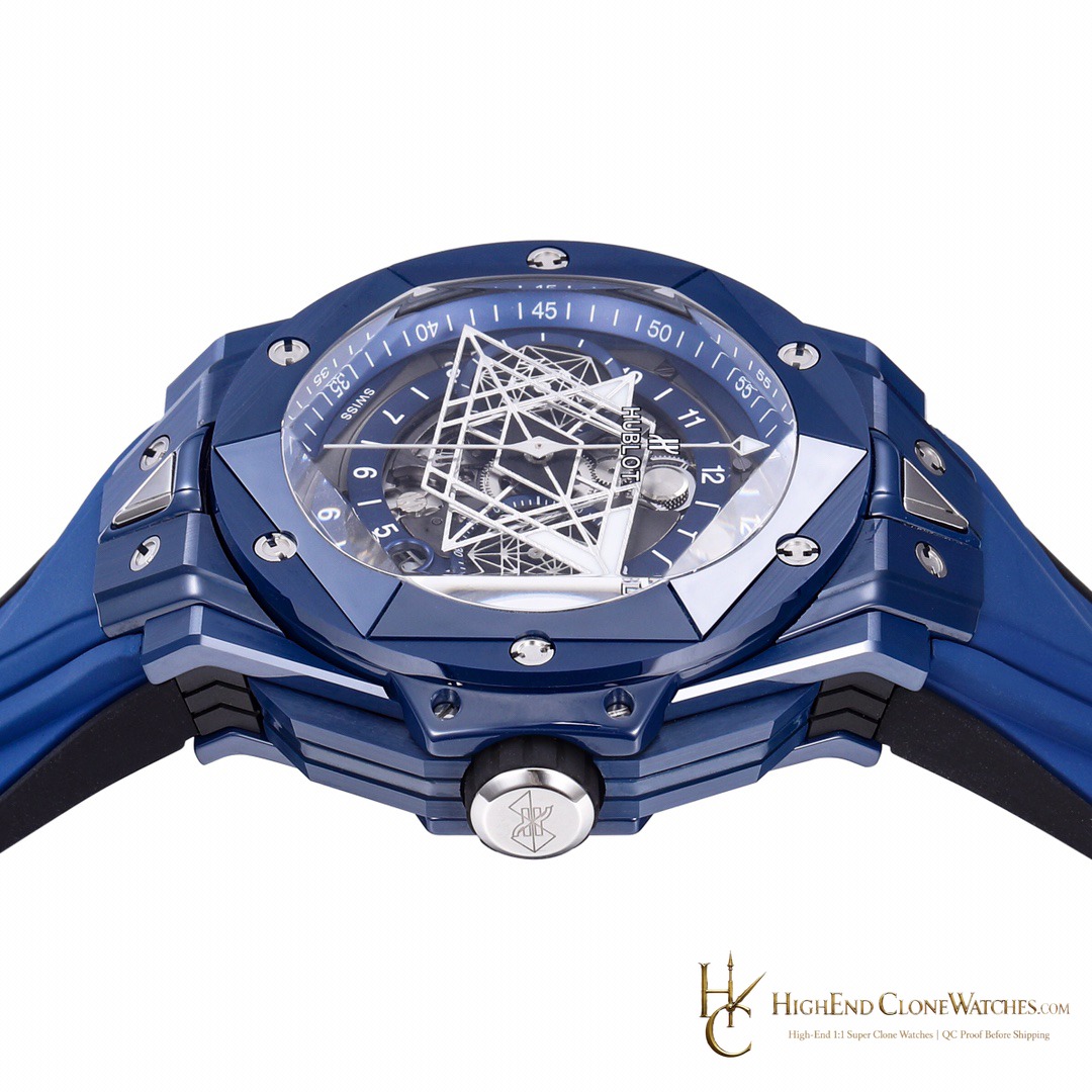 Hublot Big Bang Unico Sang Bleu II Blue Ceramic 45mm 418.EX.5107.RX.MXM21 product view super clone watch