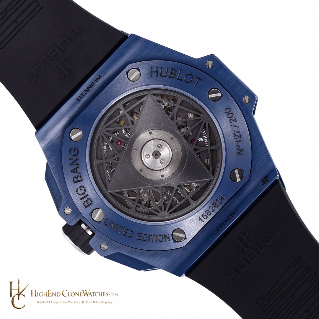 Hublot Big Bang Unico Sang Bleu II Blue Ceramic 45mm 418.EX.5107.RX.MXM21 product view super clone watch