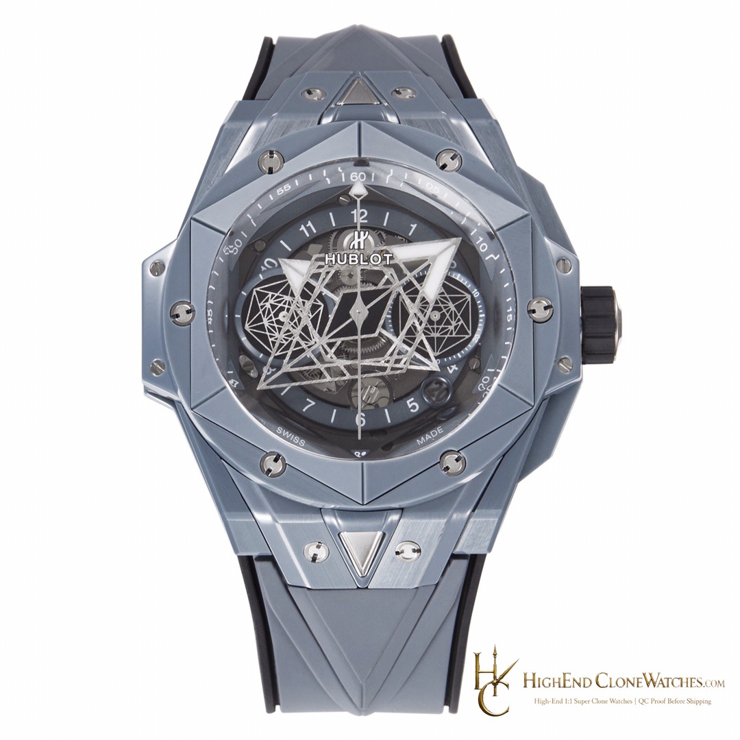 Hublot Big Bang Unico Sang Bleu II Grey Ceramic 45mm 418.FX.8007.RX.MXM21 product view super clone watch