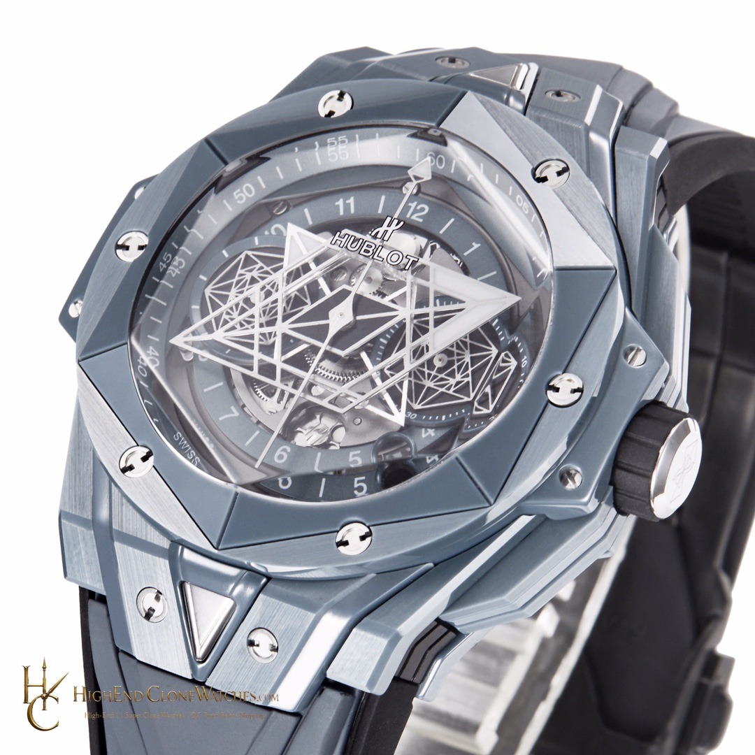 Hublot Big Bang Unico Sang Bleu II Grey Ceramic 45mm 418.FX.8007.RX.MXM21 product view super clone watch