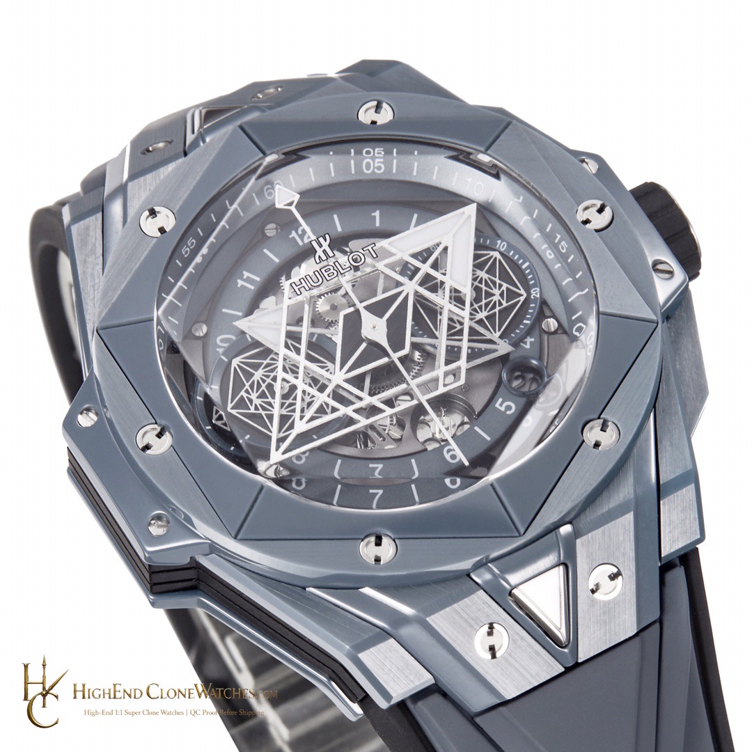 Hublot Big Bang Unico Sang Bleu II Grey Ceramic 45mm 418.FX.8007.RX.MXM21 product view super clone watch