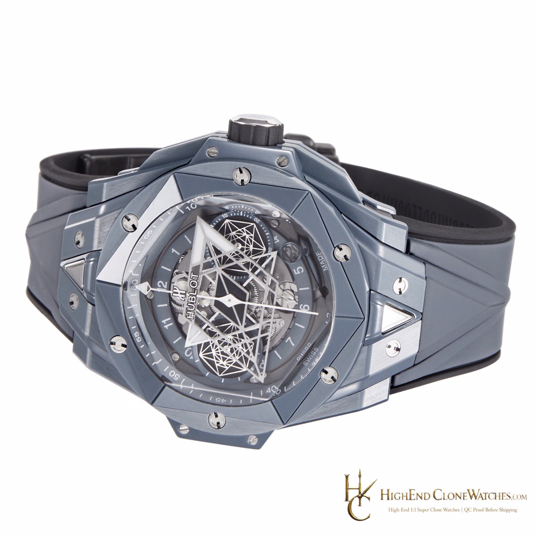 Hublot Big Bang Unico Sang Bleu II Grey Ceramic 45mm 418.FX.8007.RX.MXM21 product view super clone watch