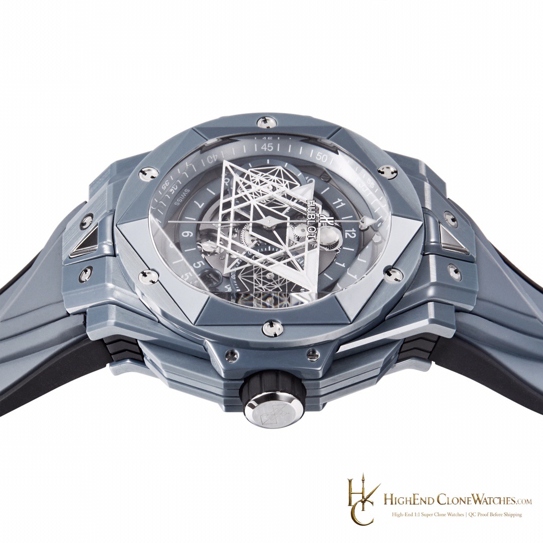 Hublot Big Bang Unico Sang Bleu II Grey Ceramic 45mm 418.FX.8007.RX.MXM21 product view super clone watch