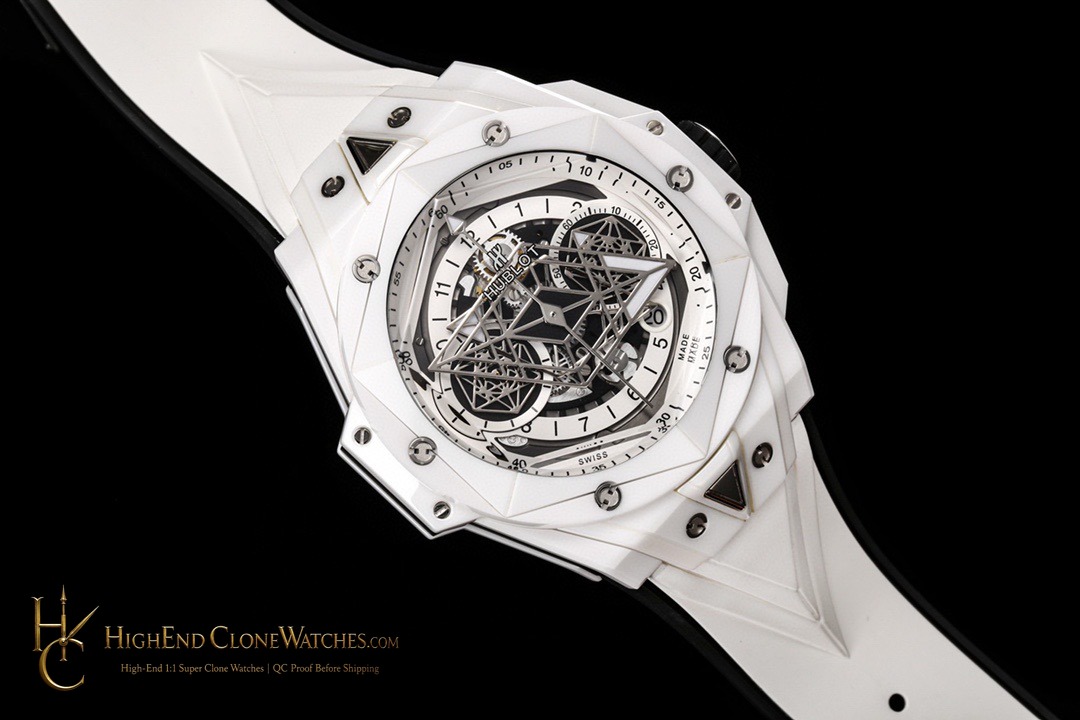 Hublot Big Bang Unico Sang Bleu II White Ceramic 45mm 418.HX.2001.RX.MXM21 product view super clone watch