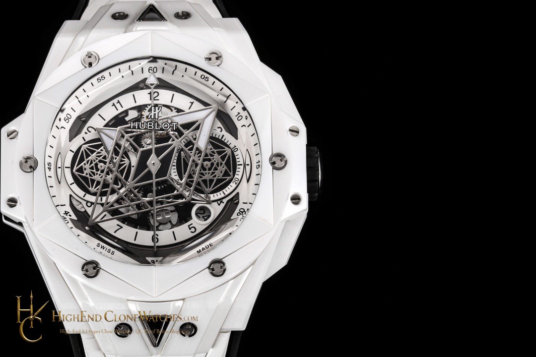 Hublot Big Bang Unico Sang Bleu II White Ceramic 45mm 418.HX.2001.RX.MXM21 product view super clone watch