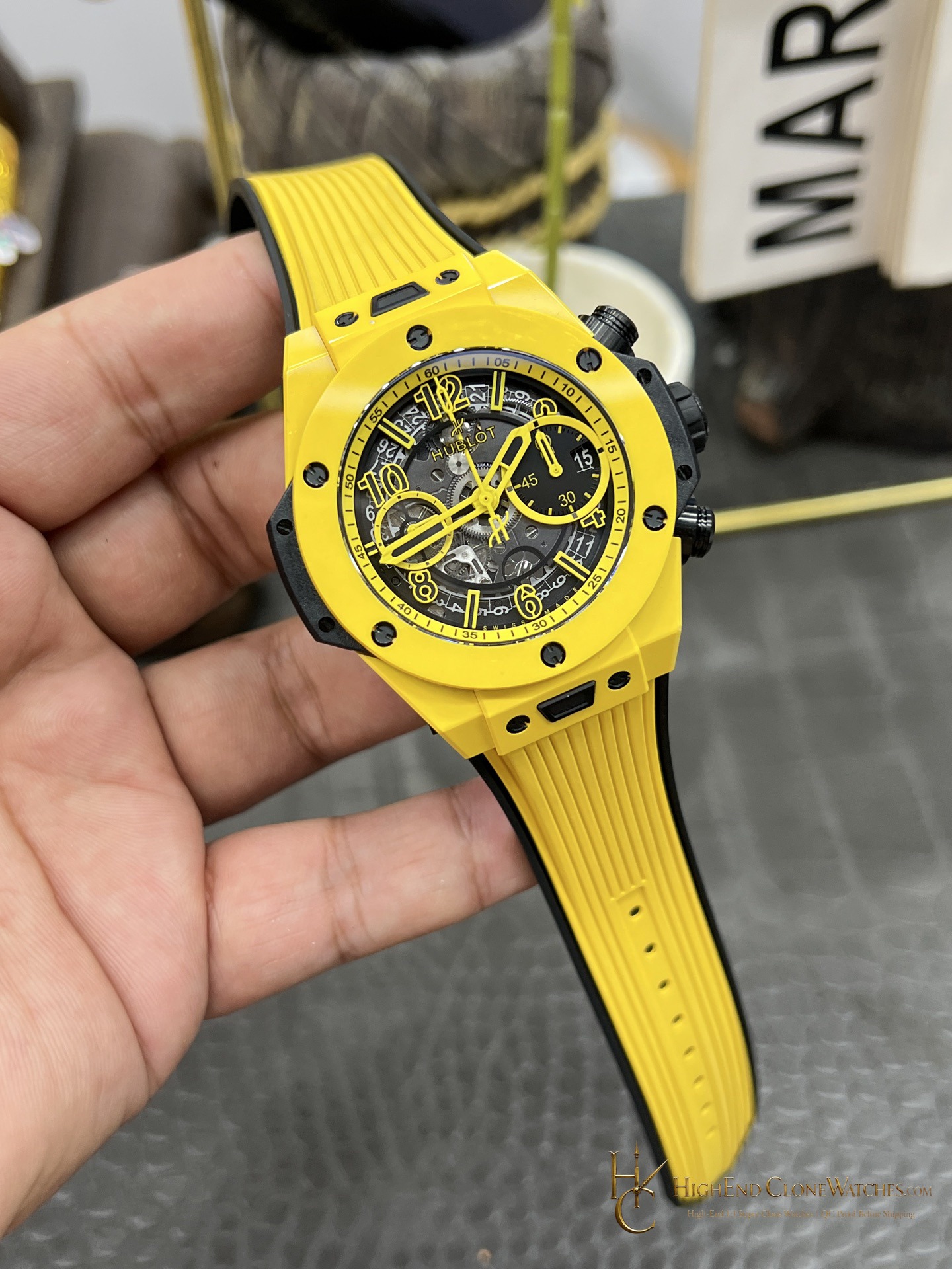 Hublot Big Bang Unico Yellow Magic 42mm 441.CY.471Y.RX product view super clone watch