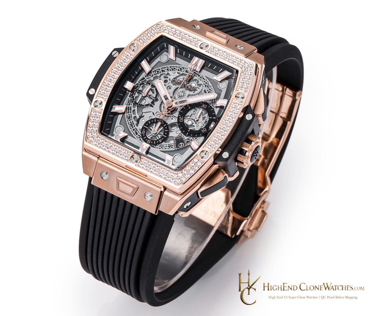Hublot Spirit of Big Bang Rose Gold Diamonds 642.OX.0180.RX.1104 product view super clone watch