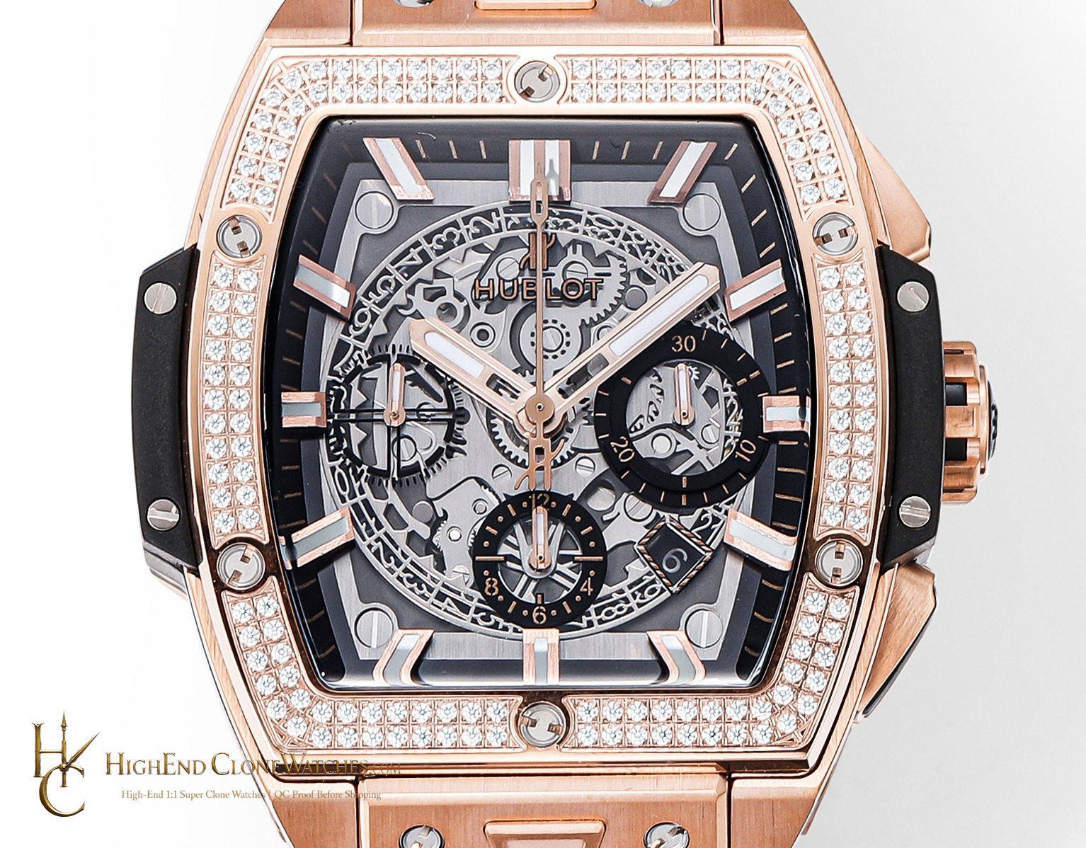 Hublot Spirit of Big Bang Rose Gold Diamonds 642.OX.0180.RX.1104 product view super clone watch