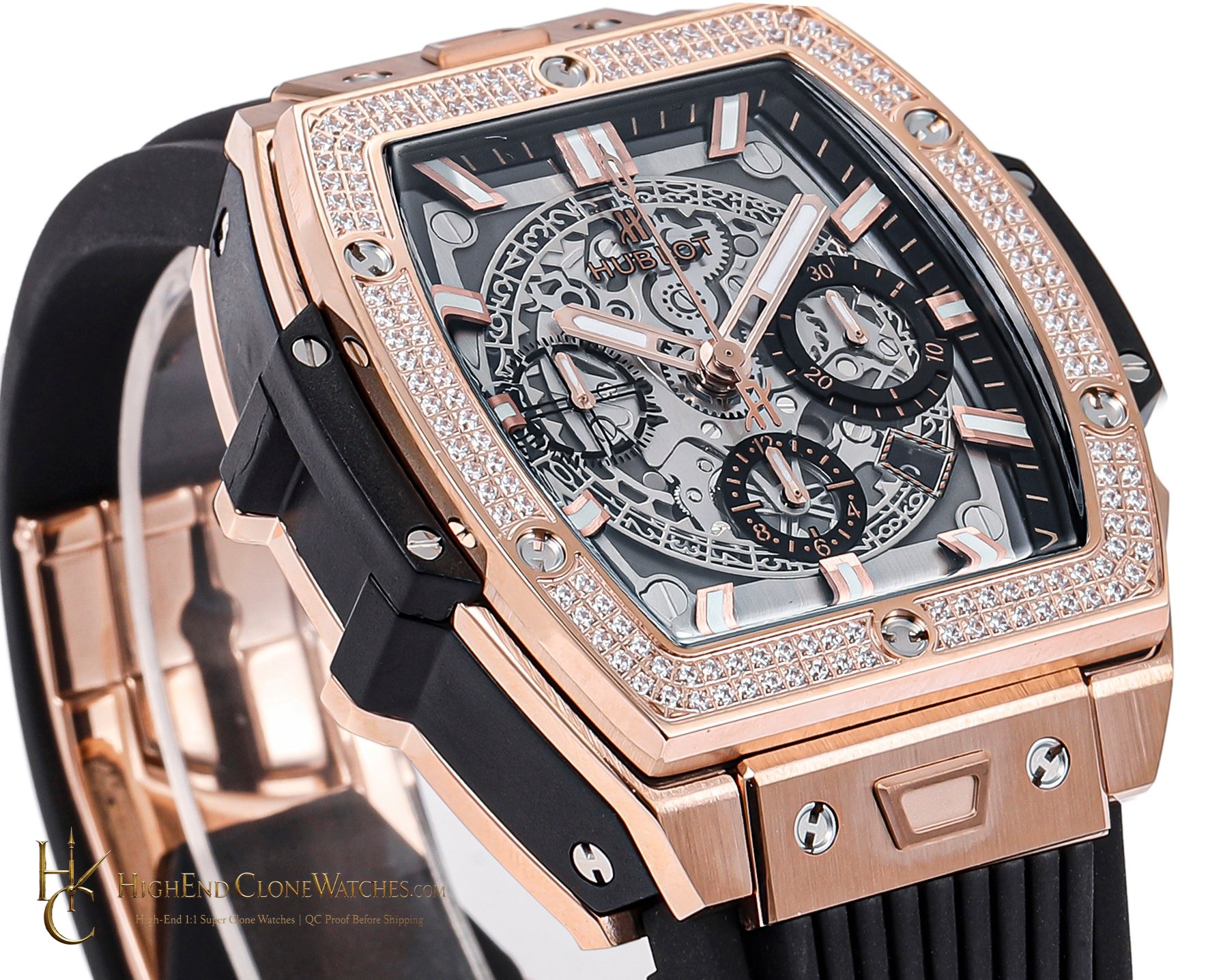 Hublot Spirit of Big Bang Rose Gold Diamonds 642.OX.0180.RX.1104 product view super clone watch