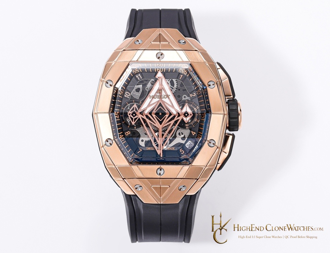 Hublot Spirit of Big Bang Sang Bleu Rose Gold Blue 648.OX.0151.RX.MXM24 product view super clone watch