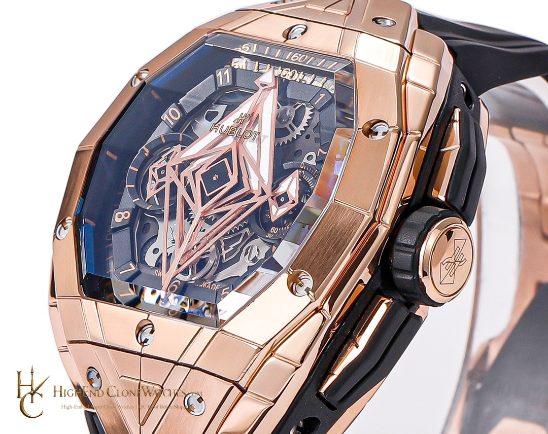 Hublot Spirit of Big Bang Sang Bleu Rose Gold Blue 648.OX.0151.RX.MXM24 product view super clone watch