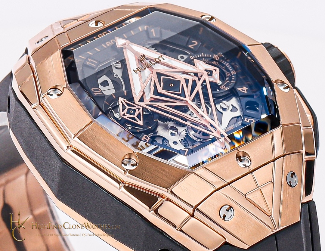 Hublot Spirit of Big Bang Sang Bleu Rose Gold Blue 648.OX.0151.RX.MXM24 product view super clone watch
