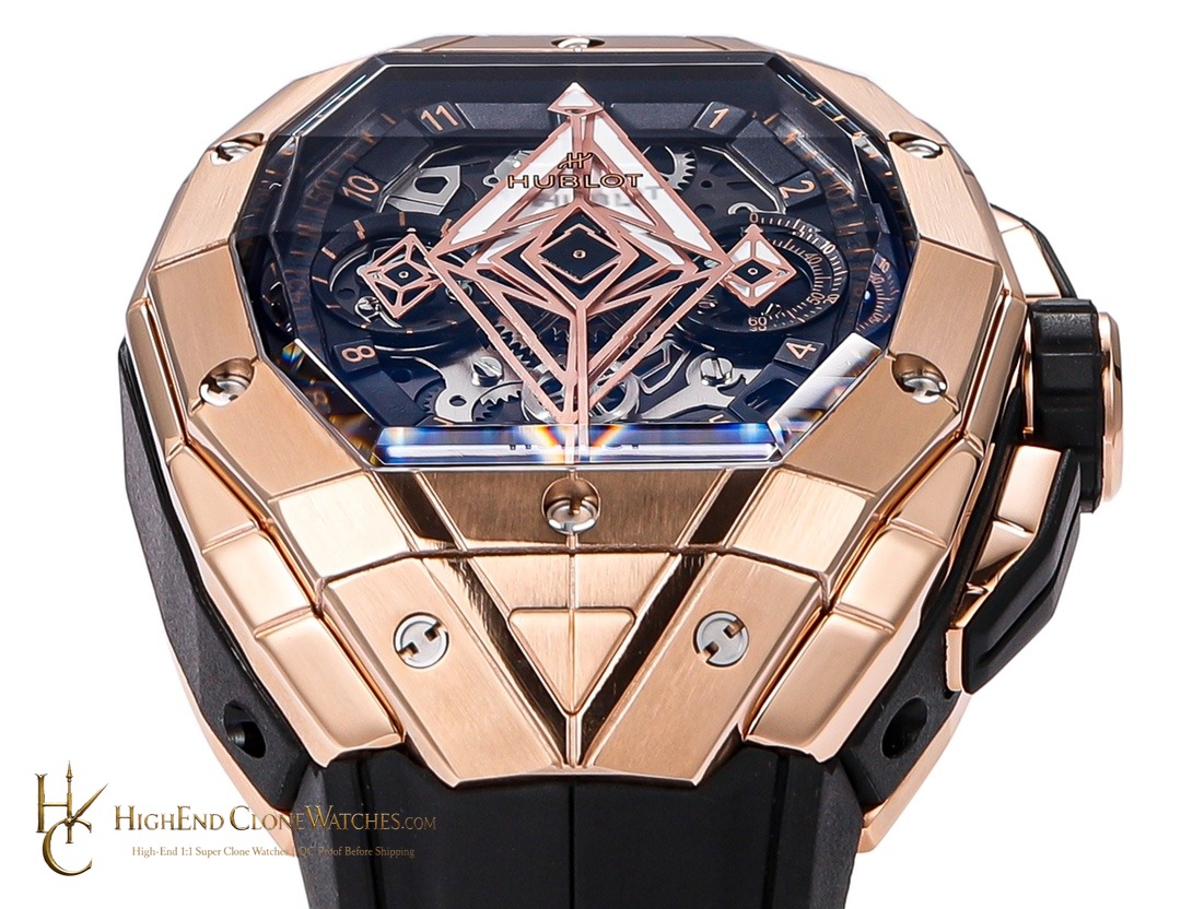 Hublot Spirit of Big Bang Sang Bleu Rose Gold Blue 648.OX.0151.RX.MXM24 product view super clone watch