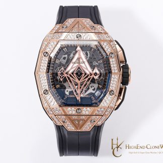 Hublot Spirit of Big Bang Sang Bleu Rose Gold Pav 648.OX.0108.RX.1604.MXM23 product view super clone watch