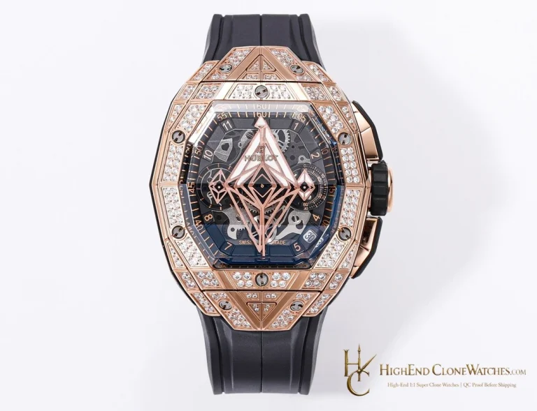 Hublot Spirit of Big Bang Sang Bleu Rose Gold Pav 648.OX.0108.RX.1604.MXM23 product view super clone watch