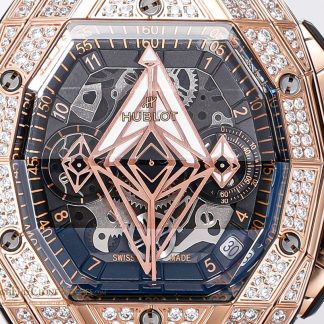 Hublot Spirit of Big Bang Sang Bleu Rose Gold Pav 648.OX.0108.RX.1604.MXM23 product view super clone watch