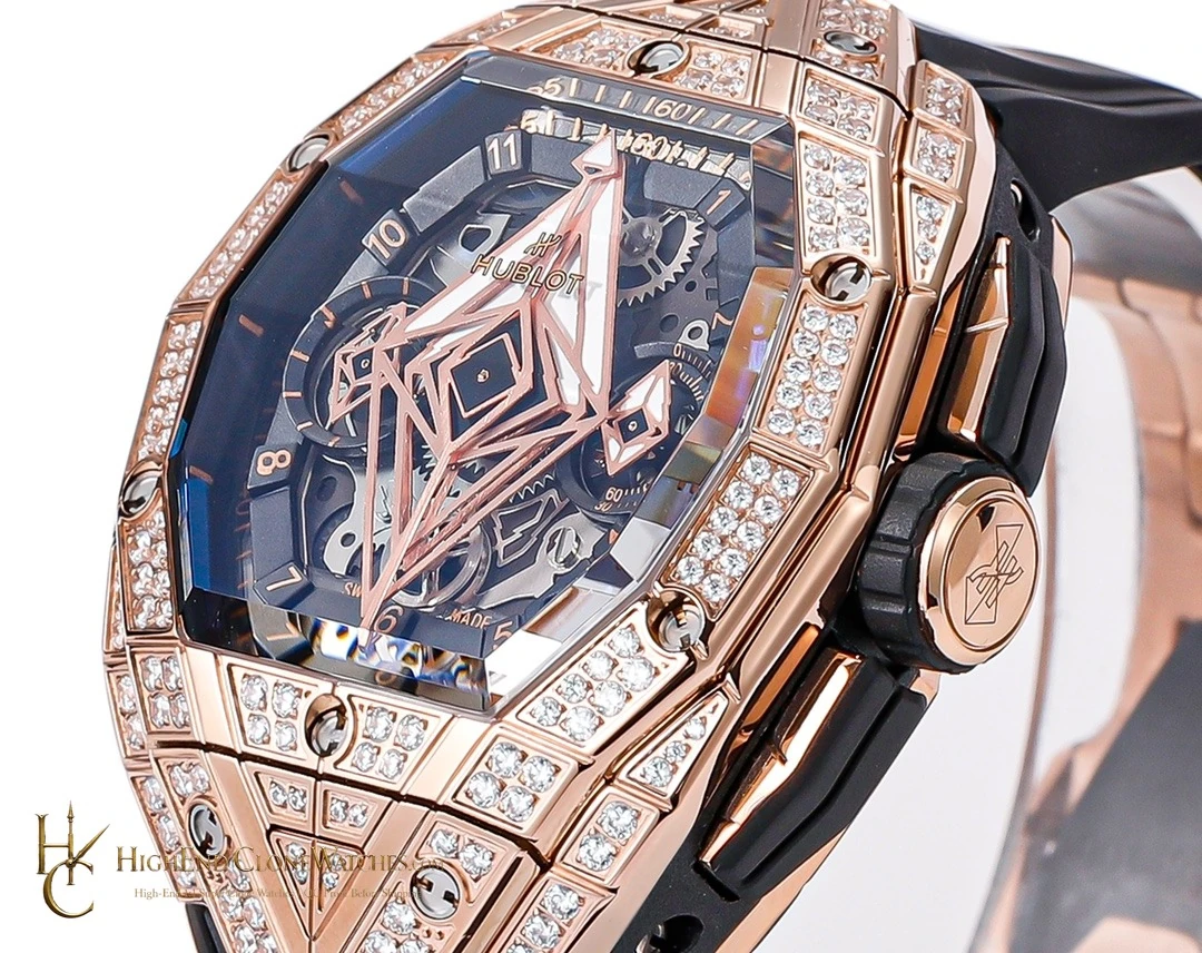 Hublot Spirit of Big Bang Sang Bleu Rose Gold Pav 648.OX.0108.RX.1604.MXM23 product view super clone watch - product view 4