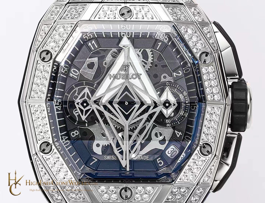 Hublot Spirit of Big Bang Sang Bleu Titanium Pav 648.NX.0107.RX.1604.MXM23 product view super clone watch