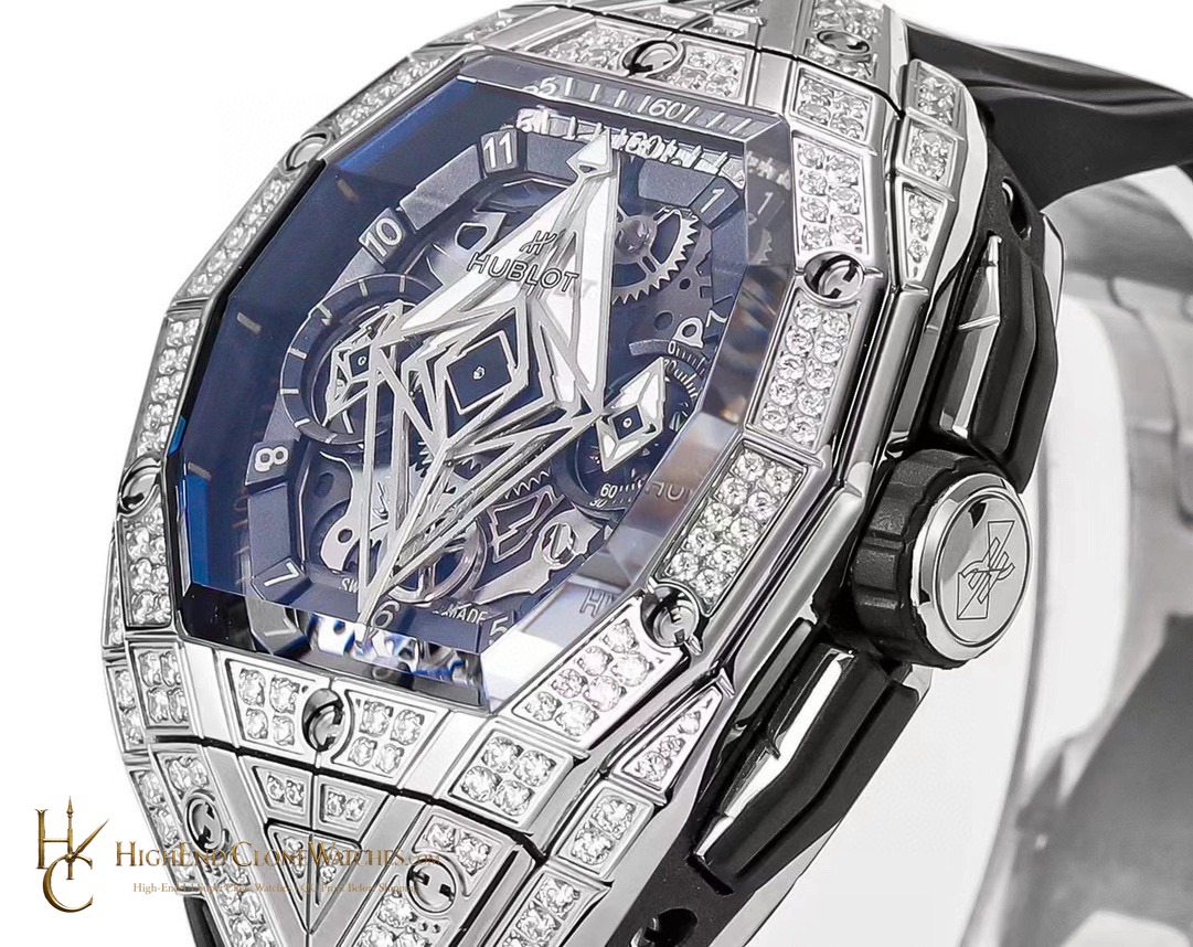 Hublot Spirit of Big Bang Sang Bleu Titanium Pav 648.NX.0107.RX.1604.MXM23 product view super clone watch
