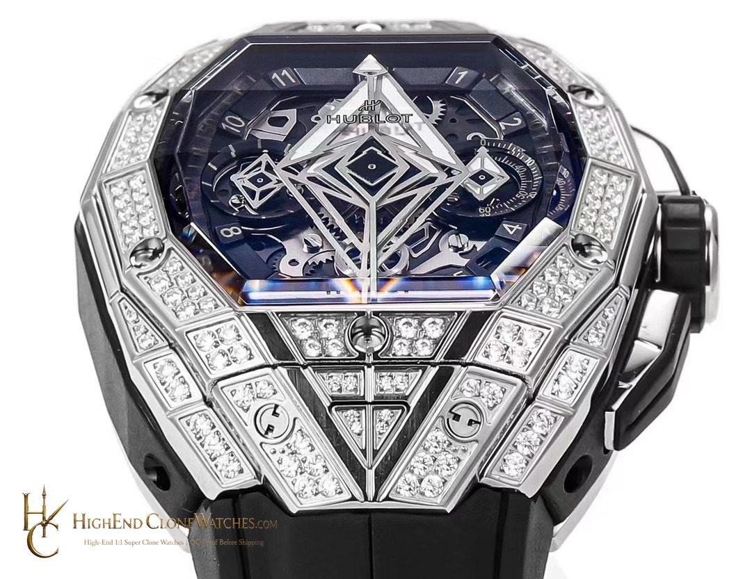 Hublot Spirit of Big Bang Sang Bleu Titanium Pav 648.NX.0107.RX.1604.MXM23 product view super clone watch