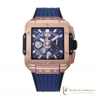 Hublot Square Bang Unico King Gold Blue 42mm 821.OX.5180.RX product view super clone watch