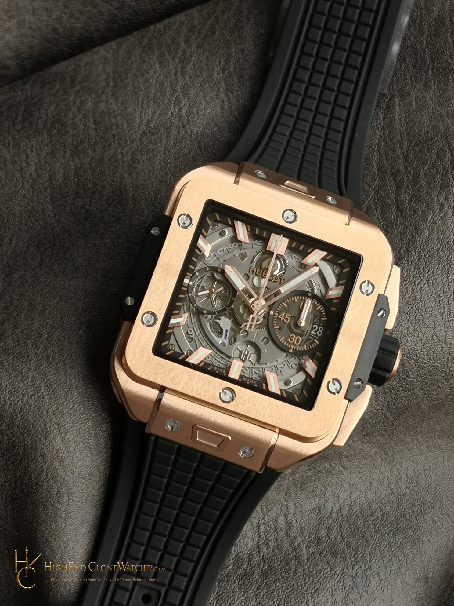 Hublot Square Bang Unico King Gold Ceramic 42mm 821.OM.0180.RX product view super clone watch