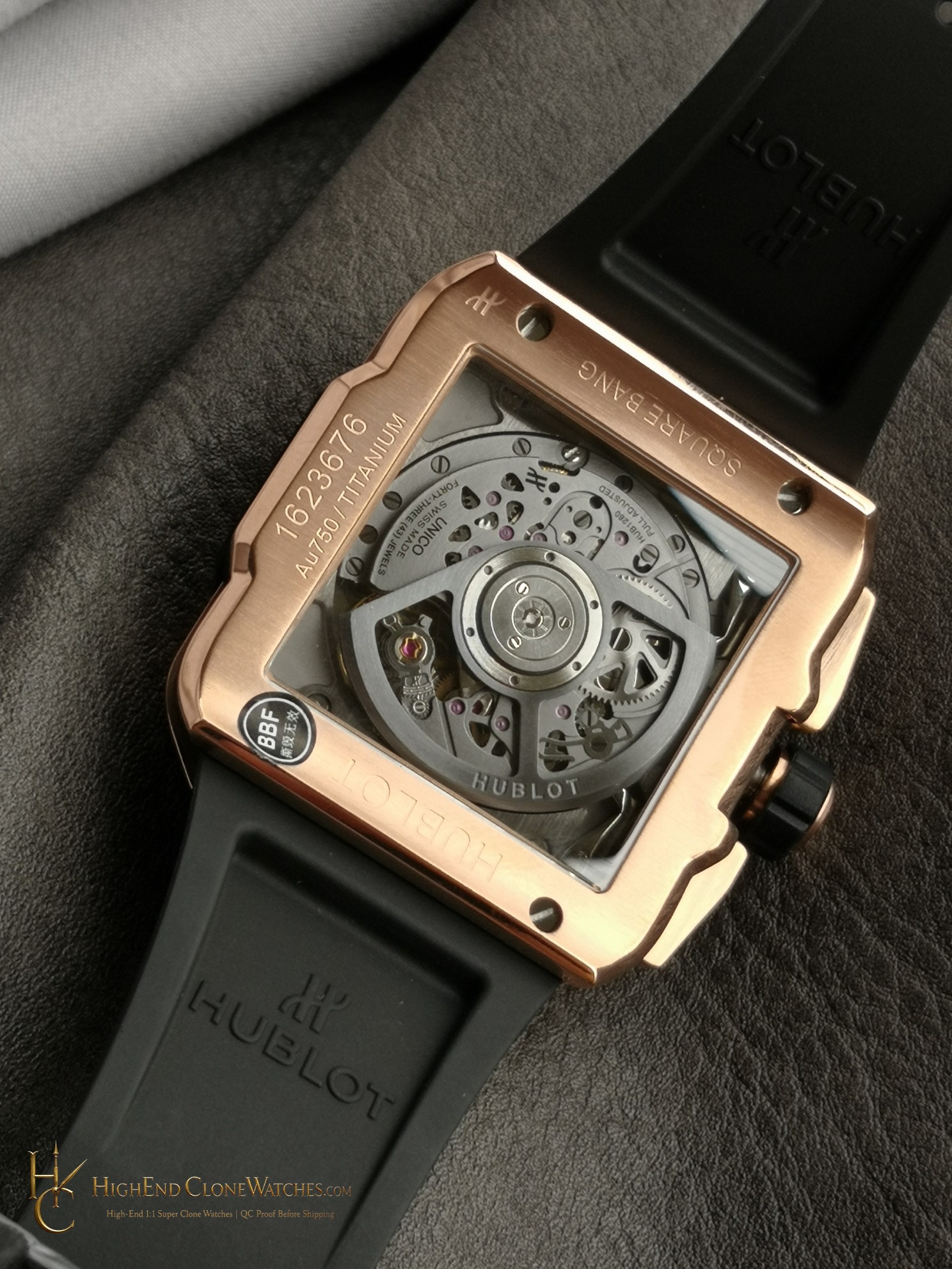 Hublot Square Bang Unico King Gold Ceramic 42mm 821.OM.0180.RX product view super clone watch