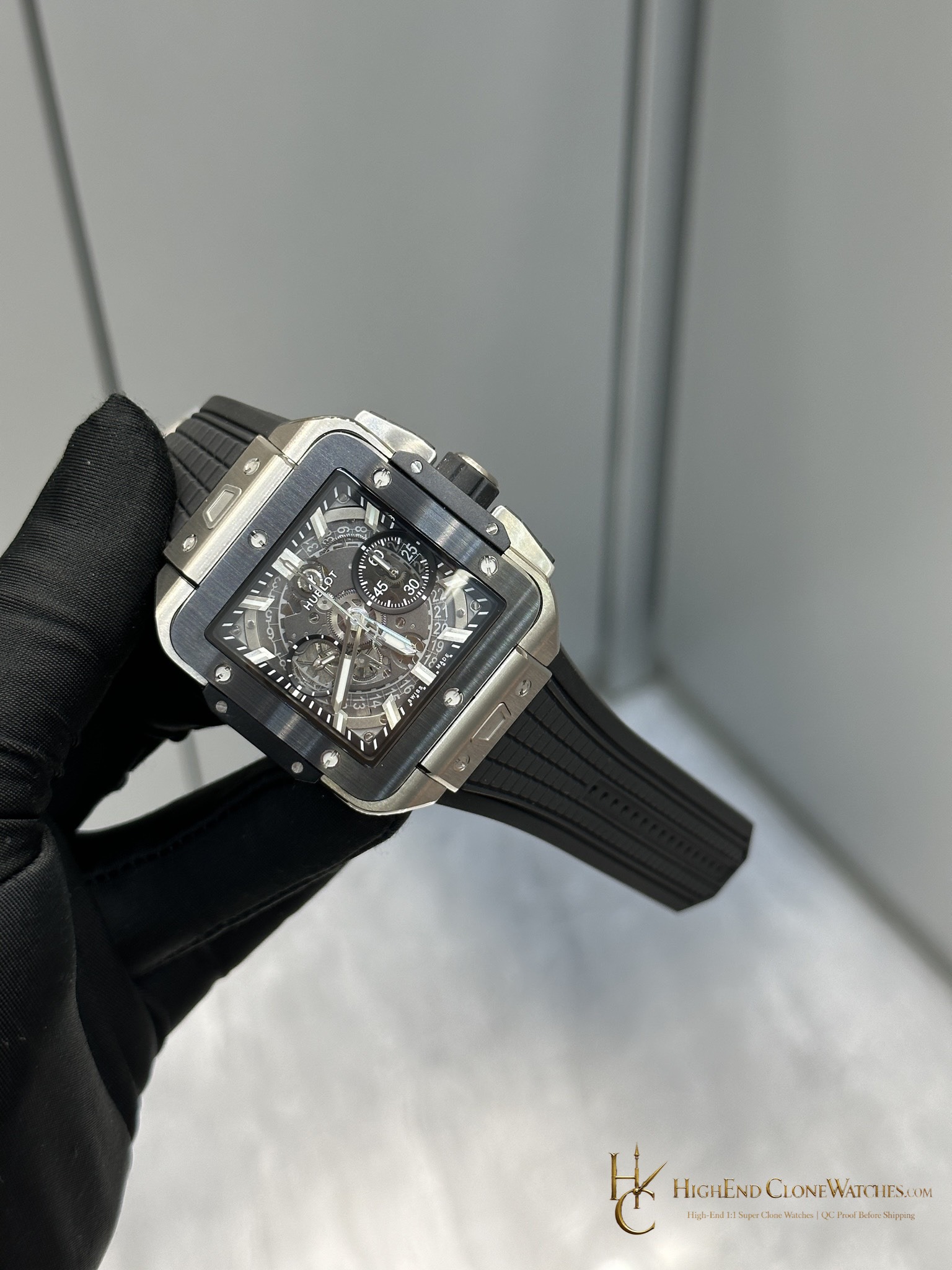 Hublot Square Bang Unico Titanium Ceramic 42mm 821.NM.0170.RX product view super clone watch