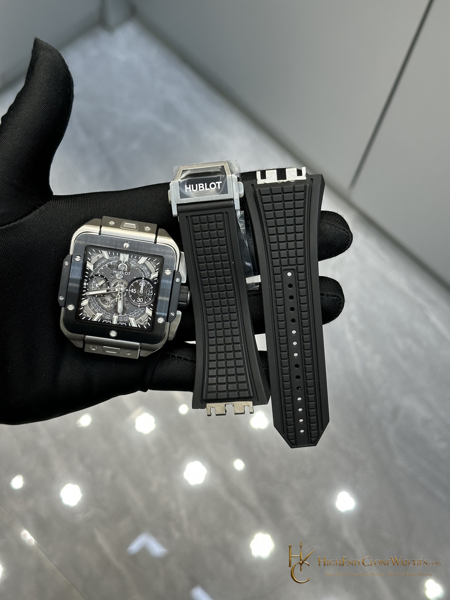 Hublot Square Bang Unico Titanium Ceramic 42mm 821.NM.0170.RX product view super clone watch