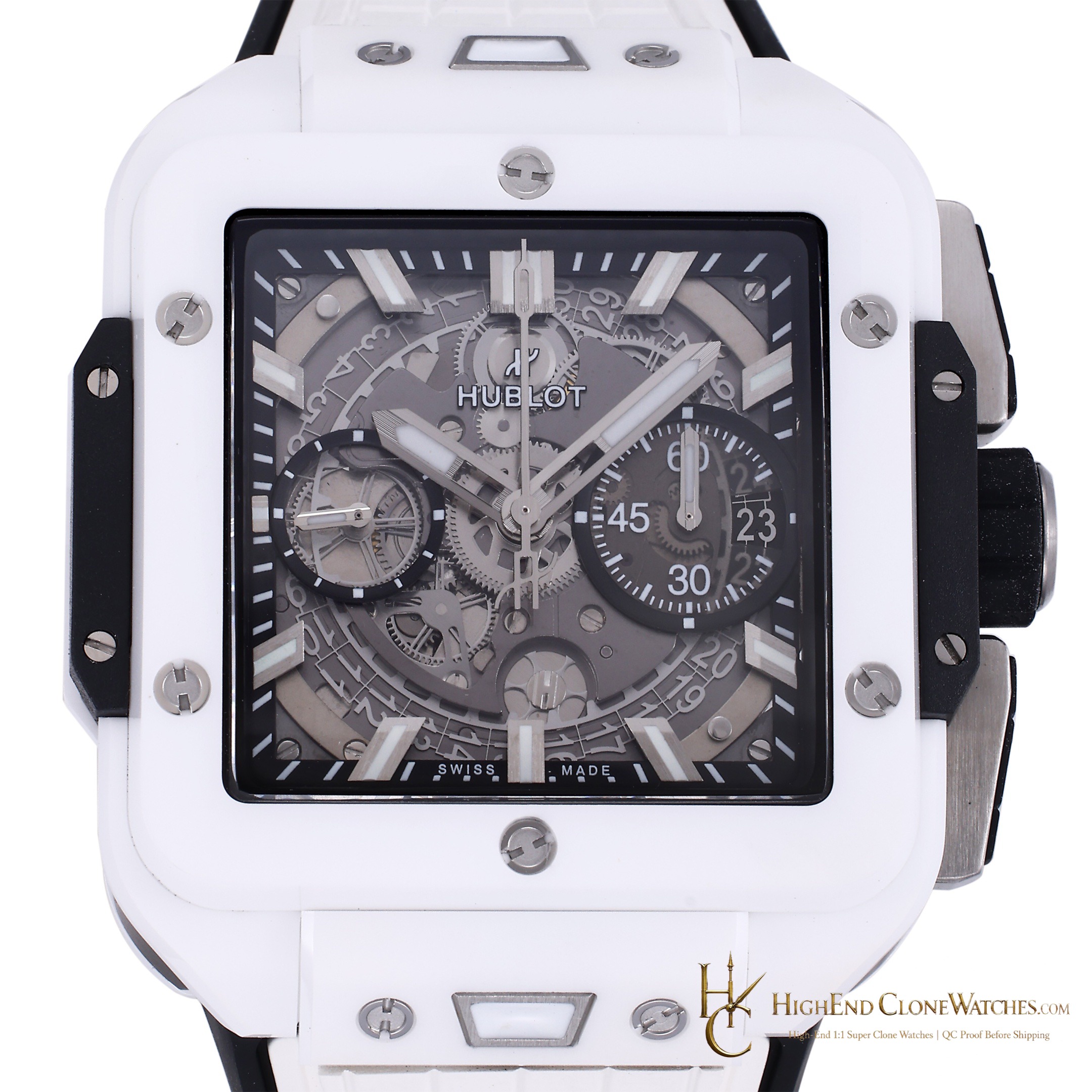 Hublot Square Bang Unico White Ceramic 42mm 821.HX.0170.RX product view super clone watch