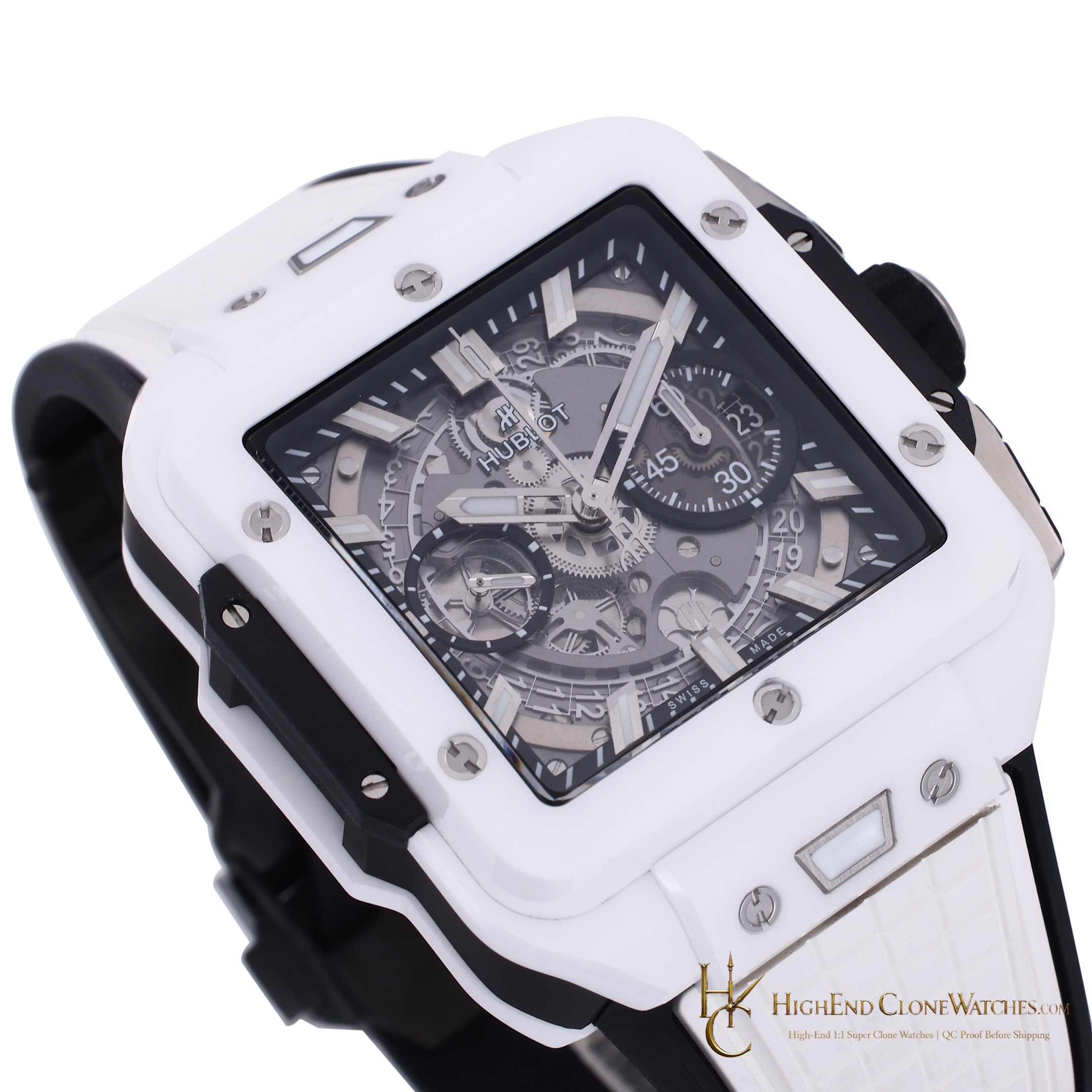 Hublot Square Bang Unico White Ceramic 42mm 821.HX.0170.RX product view super clone watch