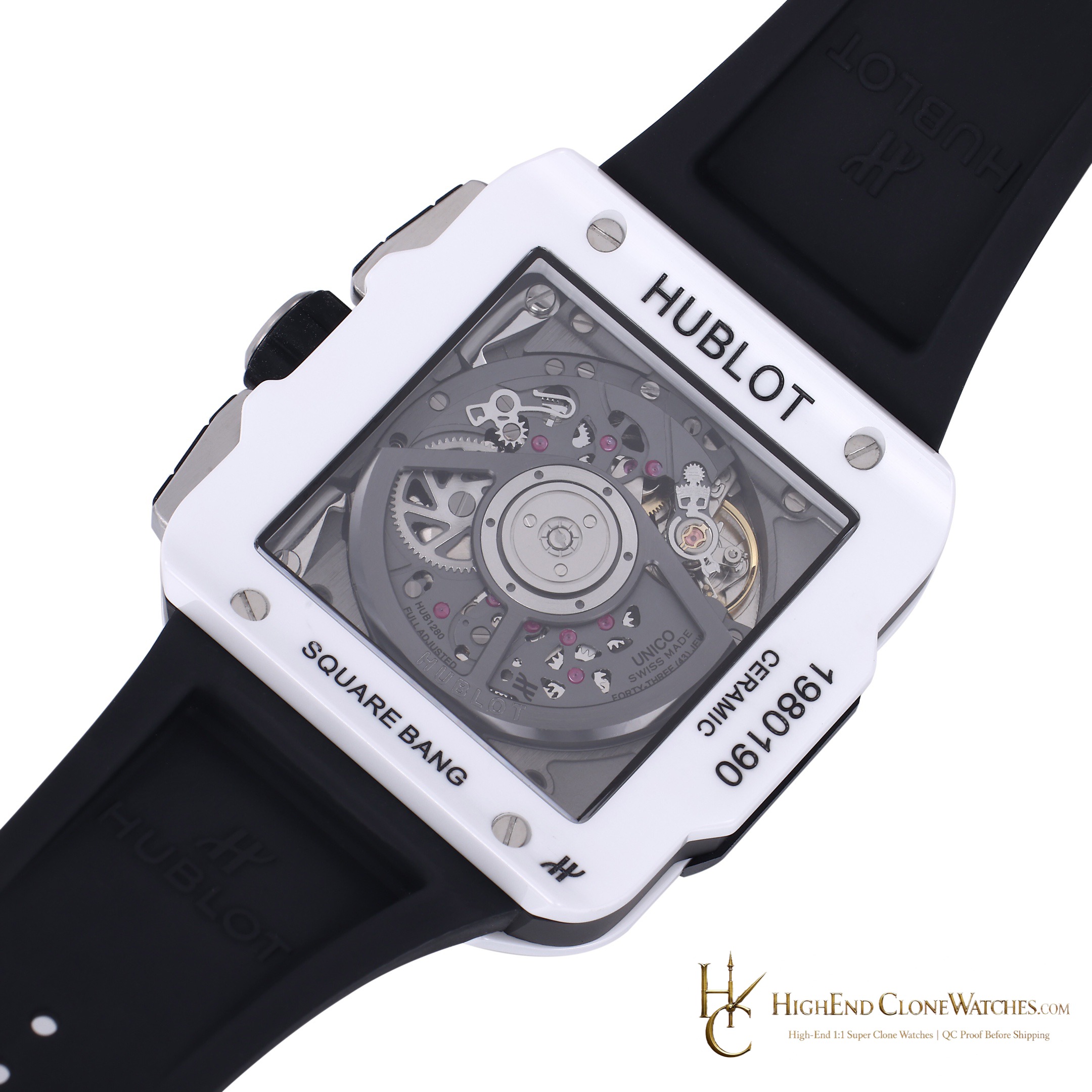 Hublot Square Bang Unico White Ceramic 42mm 821.HX.0170.RX product view super clone watch