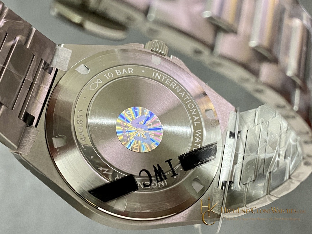 IWC IW328903 Ingenieur Automatic 40 Aqua Dial super clone watch caseback detail